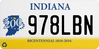 IN license plate 978LBN