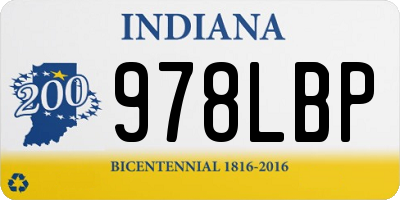 IN license plate 978LBP