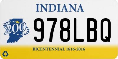 IN license plate 978LBQ