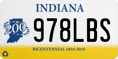 IN license plate 978LBS