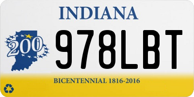 IN license plate 978LBT