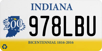IN license plate 978LBU
