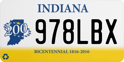 IN license plate 978LBX