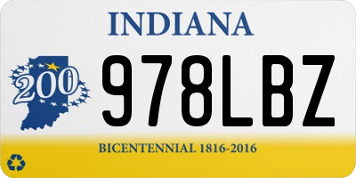 IN license plate 978LBZ