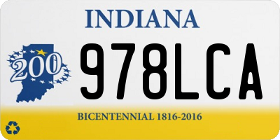 IN license plate 978LCA