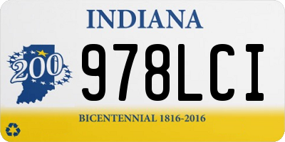 IN license plate 978LCI