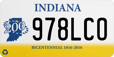 IN license plate 978LCO