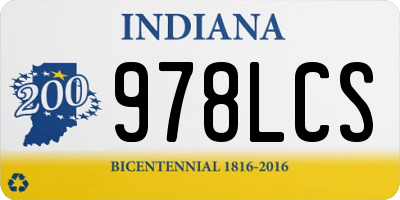 IN license plate 978LCS