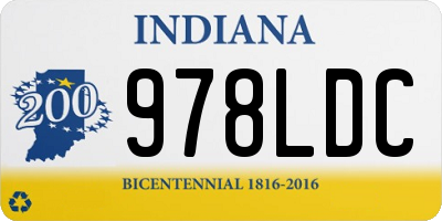 IN license plate 978LDC