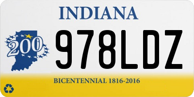 IN license plate 978LDZ