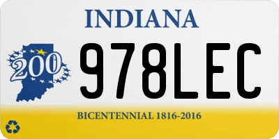 IN license plate 978LEC