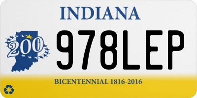 IN license plate 978LEP