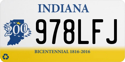 IN license plate 978LFJ