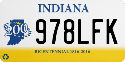 IN license plate 978LFK
