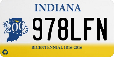 IN license plate 978LFN