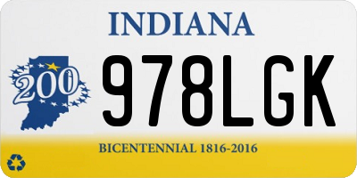 IN license plate 978LGK