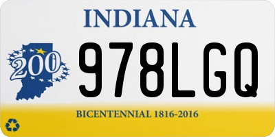 IN license plate 978LGQ