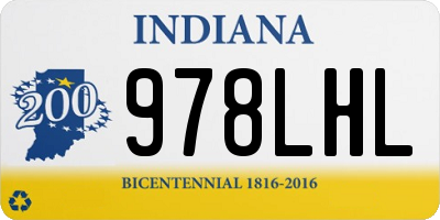 IN license plate 978LHL