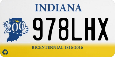 IN license plate 978LHX