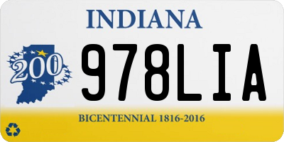 IN license plate 978LIA