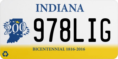 IN license plate 978LIG