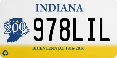 IN license plate 978LIL