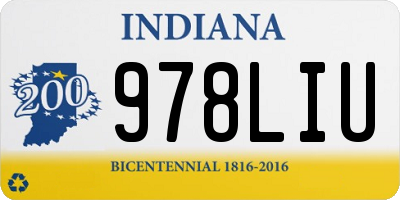 IN license plate 978LIU