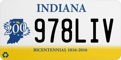 IN license plate 978LIV