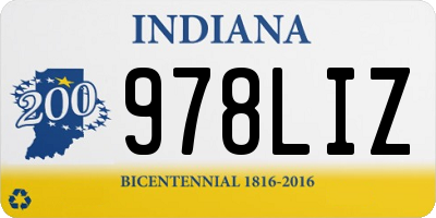 IN license plate 978LIZ