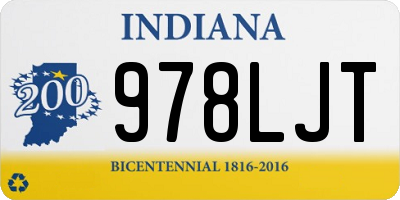 IN license plate 978LJT