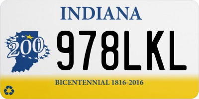 IN license plate 978LKL
