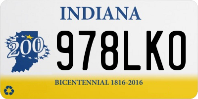 IN license plate 978LKO