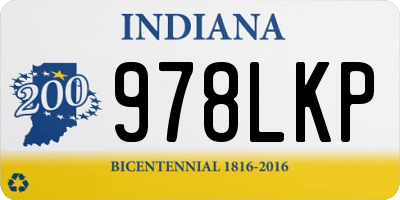 IN license plate 978LKP