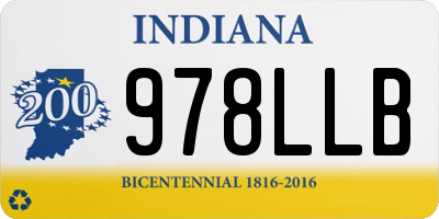 IN license plate 978LLB