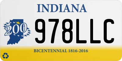 IN license plate 978LLC