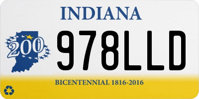 IN license plate 978LLD