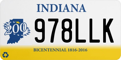 IN license plate 978LLK