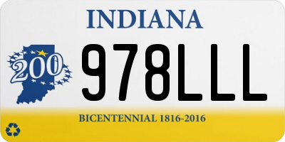 IN license plate 978LLL