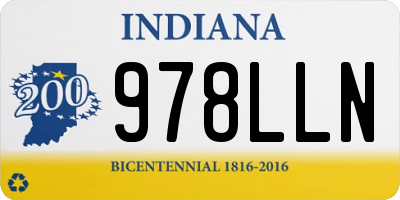 IN license plate 978LLN
