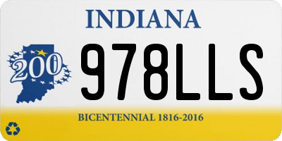 IN license plate 978LLS