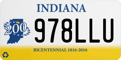 IN license plate 978LLU