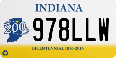 IN license plate 978LLW