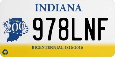 IN license plate 978LNF