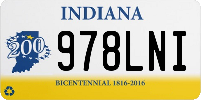 IN license plate 978LNI