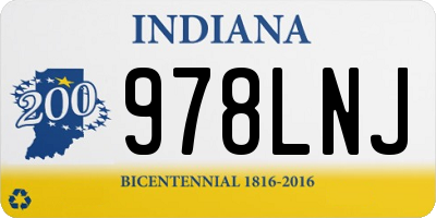IN license plate 978LNJ