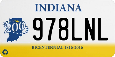 IN license plate 978LNL