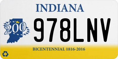 IN license plate 978LNV