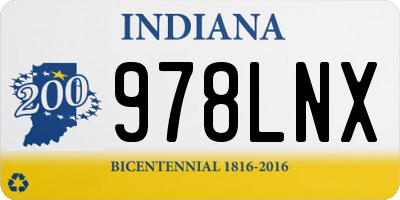 IN license plate 978LNX