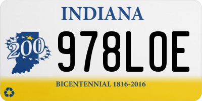 IN license plate 978LOE
