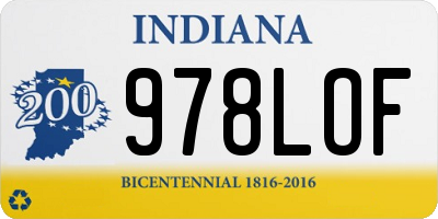 IN license plate 978LOF